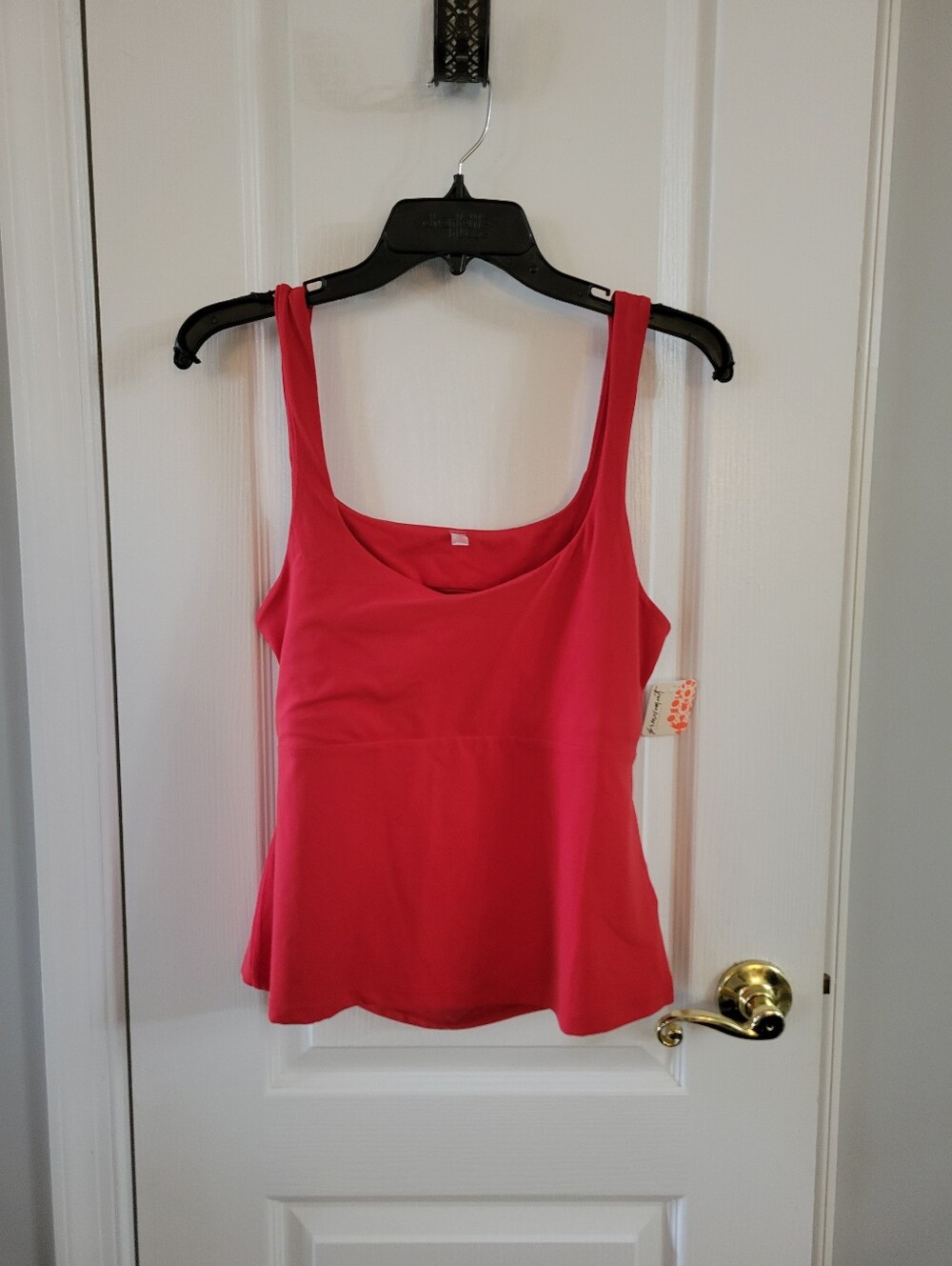 NWT Free People FP Movement Never Better Long Tank in Red Apple XL Open Back